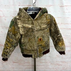 Carhartt realtree hooded warm coat kids size 6